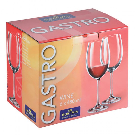 Чаша за вино Bohemia Royal Gastro 480ml, 6 броя Чаша за вино Bohemia Royal Gastro 480ml, 6 броя