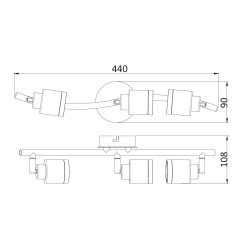 Спот 3-ка Akoma, 3*Gu10, max 5W, 230V