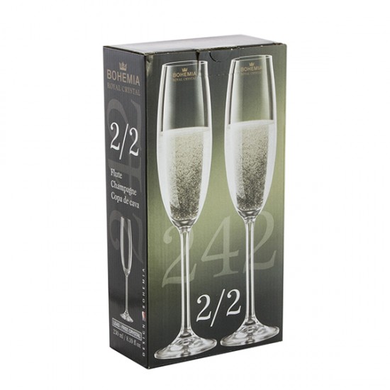 Чаша за шампанско Bohemia Royal 2 For 2 230ml, 2 броя Чаша за шампанско Bohemia Royal 2 For 2 230ml, 2 броя