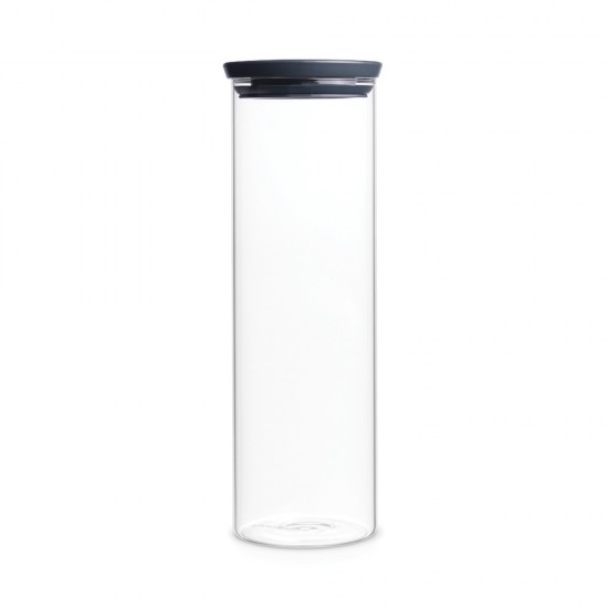 Буркан стъклен Brabantia Stackable 1.9L, Dark Grey