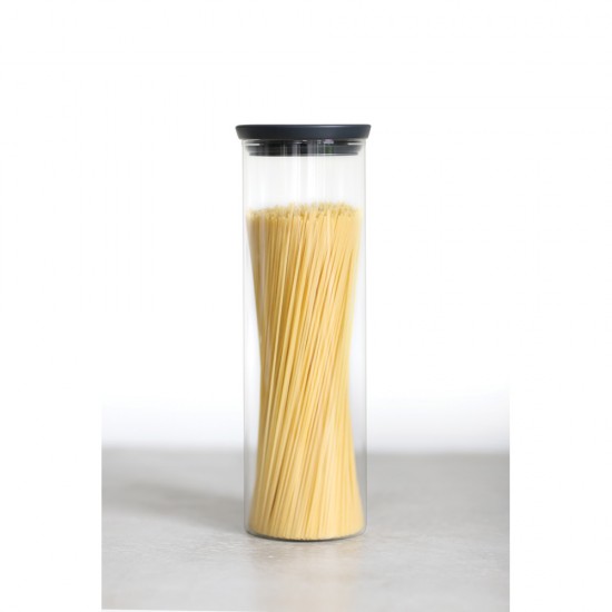 Буркан стъклен Brabantia Stackable 1.9L, Dark Grey