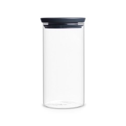 Буркан стъклен Brabantia Stackable 1.1L, Dark Grey