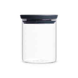 Буркан стъклен Brabantia Stackable 0.6L, Dark Grey