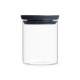 Буркан стъклен Brabantia Stackable 0.6L, Dark Grey