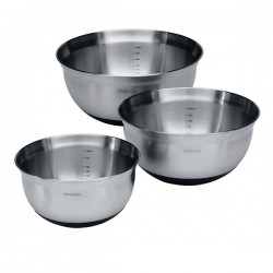 Купи за бъркане комплект Brabantia 1L+1.6L+3L, Matt Steel/Black, 3 броя