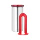 Буркан за 18 броя кафе-капсули Brabantia Matt Steel Fingerprint Proof, Red Lid