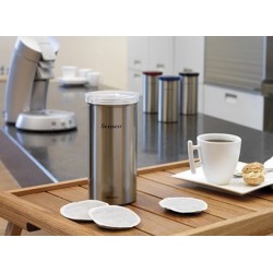 Буркан Brabantia за 18 броя кафе-капсули, Matt Steel Fingerprint Proof, Transparent Lid