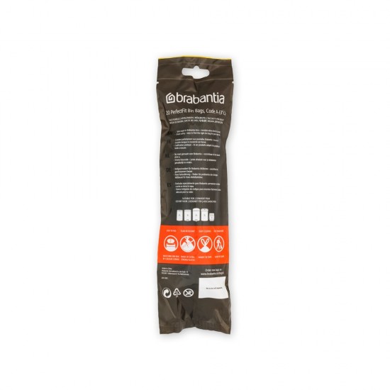 Торба за кош Brabantia PerfectFit Sort&Go/Touch размер A, 3L, 20 броя, ролка Торба за кош Brabantia PerfectFit Sort&Go/Touch размер A, 3L, 20 броя, ролка