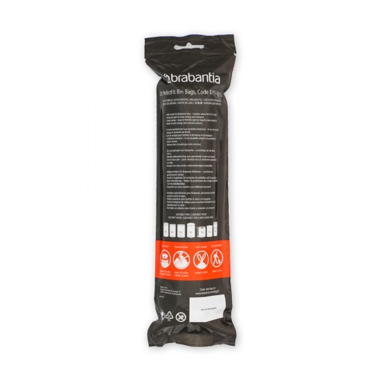 Торба за кош Brabantia PerfectFit Sort&Go/Built-In размер D, 15-20L, 20 броя, ролка Торба за кош Brabantia PerfectFit Sort&Go/Built-In размер D, 15-20L, 20 броя, ролка