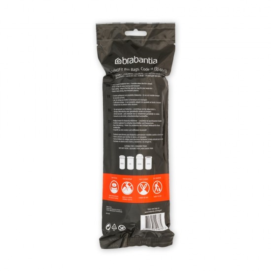 Торба за кош Brabantia PerfectFit Touch/Push/Big Bin размер H, 50-60L, 10 броя, ролка Торба за кош Brabantia PerfectFit Touch/Push/Big Bin размер H, 50-60L, 10 броя, ролка