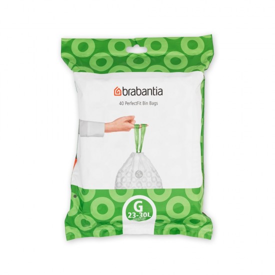 Торба за кош Brabantia PerfectFit NewIcon/Touch размер G, 23-30L, 40 броя, пакет