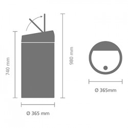 Кош за смет Brabantia Touch Bin 2x20L, Brilliant Steel
