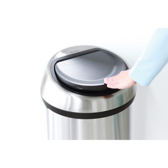Кош за смет Brabantia Touch Bin 60L, Brilliant Steel, пластмасов капак