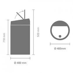 Кош за смет Brabantia Touch Bin 60L, Brilliant Steel