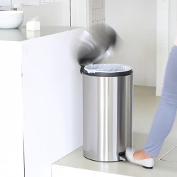 Кош за смет с педал Brabantia Silent Twin 2x20L, Matt Steel Fingerprint Proof