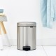 Кош за смет с педал Brabantia NewIcon 5L, Matt Steel Fingerprint Proof Кош за смет с педал Brabantia NewIcon 5L, Matt Steel Fingerprint Proof