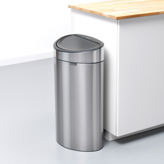 Кош за смет Brabantia Touch Bin New 40L, Matt Steel Fingerprint Proof