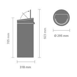 Кош за смет Brabantia Touch Bin New 30L, Brilliant Steel