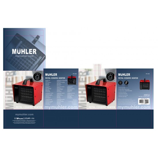 Печка керамична Muhler MMF-2290, 2000W, метална