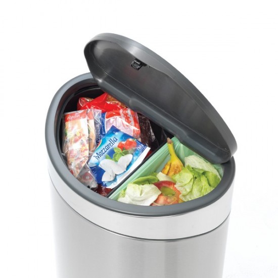 Кош за смет Brabantia Touch Bin New Recycle 23+10L, Matt Steel