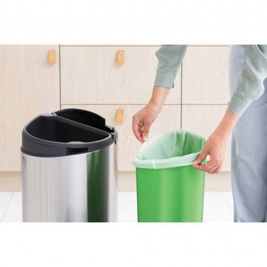 Кош за смет Brabantia Touch Bin New Recycle 23+10L, Matt Steel Fingerprint Proof