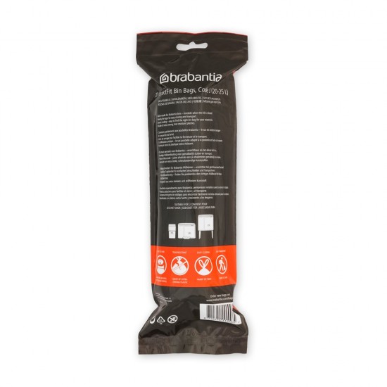 Торба за кош Brabantia PerfectFit Sort&Go/Bo размер J, 20-25L, 20 броя, ролка Торба за кош Brabantia PerfectFit Sort&Go/Bo размер J, 20-25L, 20 броя, ролка
