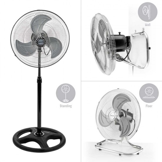 Вентилатор на стойка 18''Muhler FM-8138D 3в1, 70W, индустриален, на стойка, стена, под Вентилатор на стойка 18''Muhler FM-8138D 3в1, 70W, индустриален, на стойка, стена, под