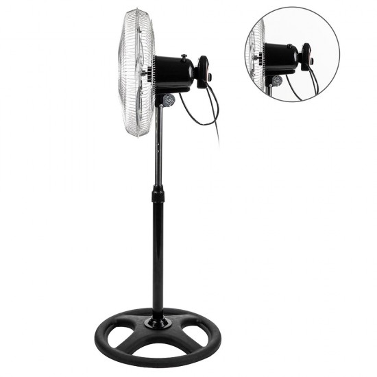 Вентилатор на стойка 16''Muhler FM-6136D 3в1, 50W, индустриален, на стойка, стена, под Вентилатор на стойка 16''Muhler FM-6136D 3в1, 50W, индустриален, на стойка, стена, под