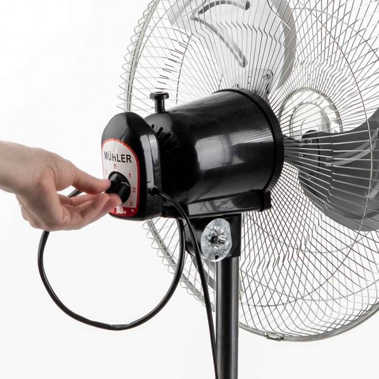 Вентилатор на стойка 16''Muhler FM-6136D 3в1, 50W, индустриален, на стойка, стена, под Вентилатор на стойка 16''Muhler FM-6136D 3в1, 50W, индустриален, на стойка, стена, под
