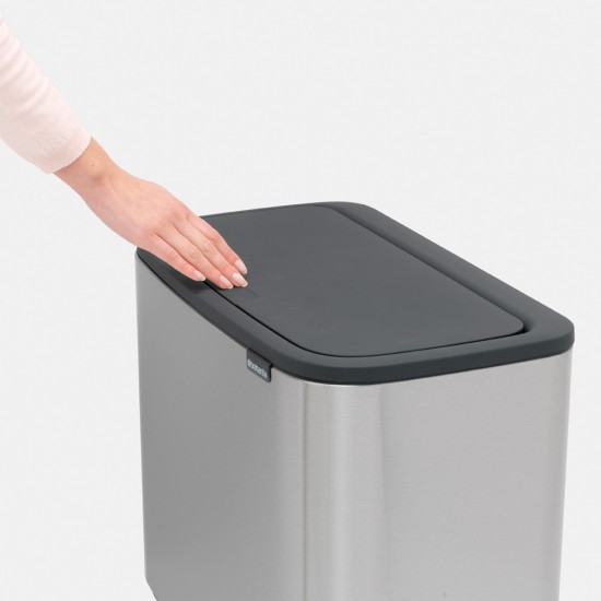 Кош за смет Brabantia Bo Touch 11+23L, Matt Steel Fingerprint Proof