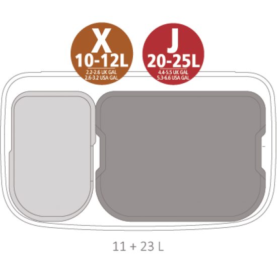 Кош за смет Brabantia Bo Touch 11+23L, Matt Steel Fingerprint Proof Кош за смет Brabantia Bo Touch 11+23L, Matt Steel Fingerprint Proof
