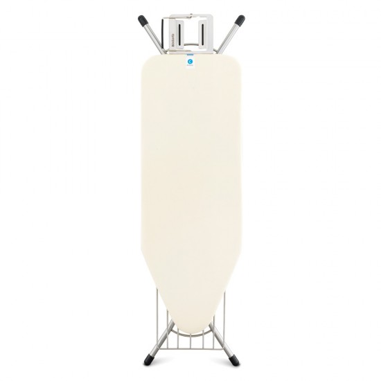 Маса за гладене Brabantia C 124x45cm с поставка за ютия и рафт за дрехи, Ecru