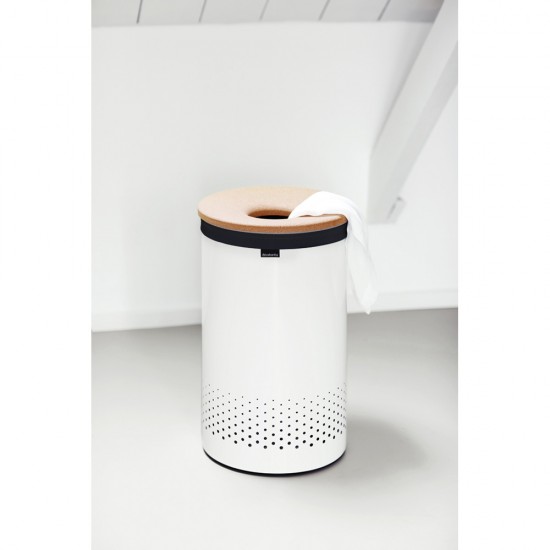 Кош за пране Brabantia 60L, White, корков капак