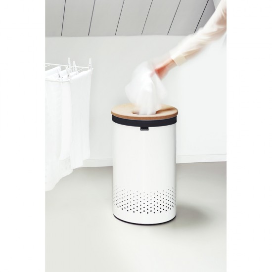Кош за пране Brabantia 60L, White, корков капак