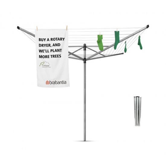 Външен простор Brabantia Lift-O-Matic 60m, метален шип за вкопаване