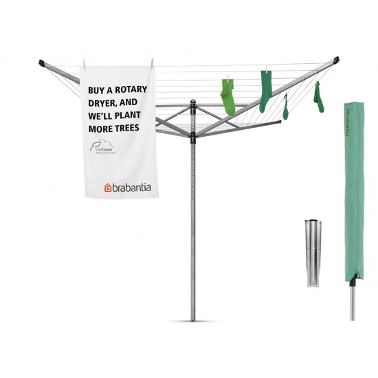 Външен простор Brabantia Lift-O-Matic 60m, метален шип за вкопаване и калъф