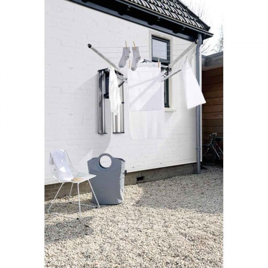 Простор за стена Brabantia WallFix 24m с калъф, Metallic Grey