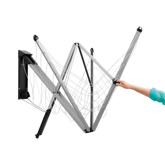 Простор за стена Brabantia WallFix 24m с калъф, Metallic Grey