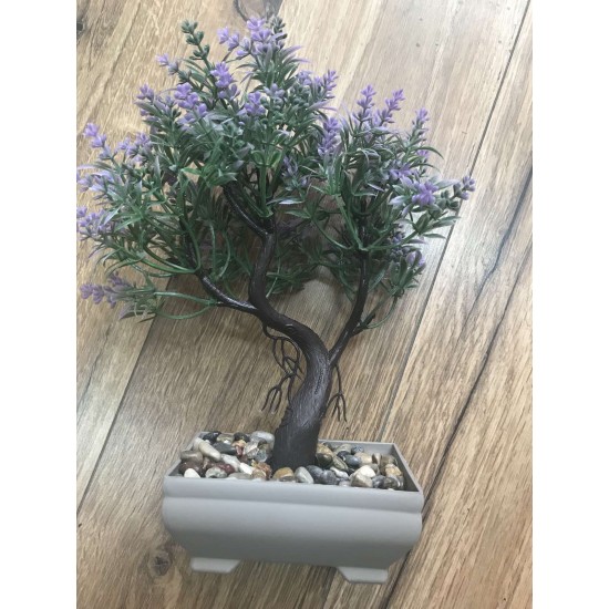 Декоративно цвете - изкуствено дърво бонсай цъфнал лилаво