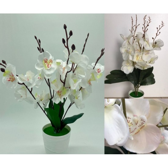 Декоративно цвете - Изкуствена орхидея бяла